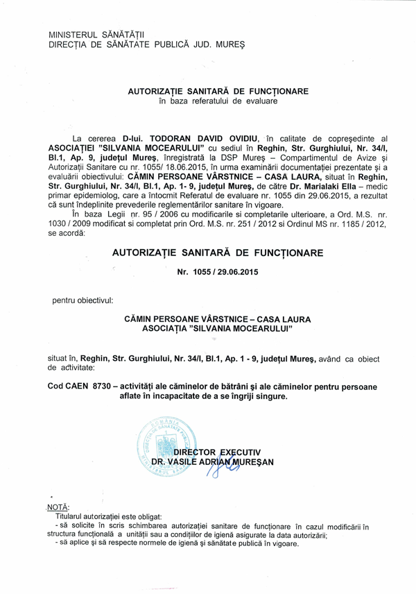 Autorizatie sanitara